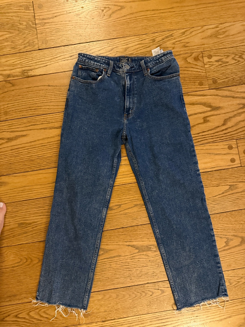 Straight Leg Blue Denim Jeans